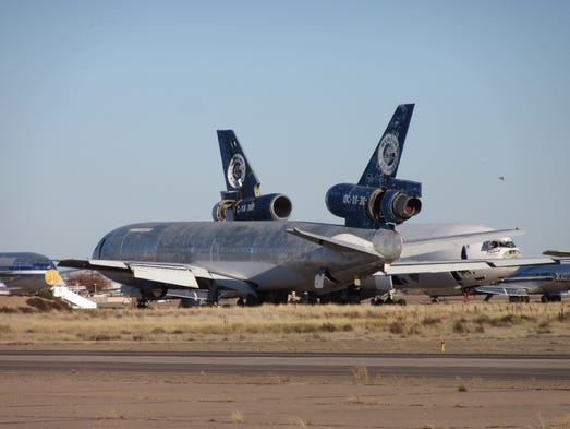 Idled aircraft are seen at the Roswell “boneyard” on