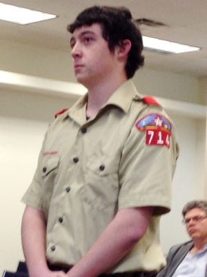 Eagle Scout candidate Michael Goode talks about his Eagle Scout Project with the Silver City Town Council on Tuesday.