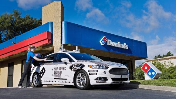 Automated pizza delivery? Ford and Domino's began testing the idea in August.