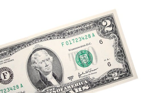 A single $2 bill