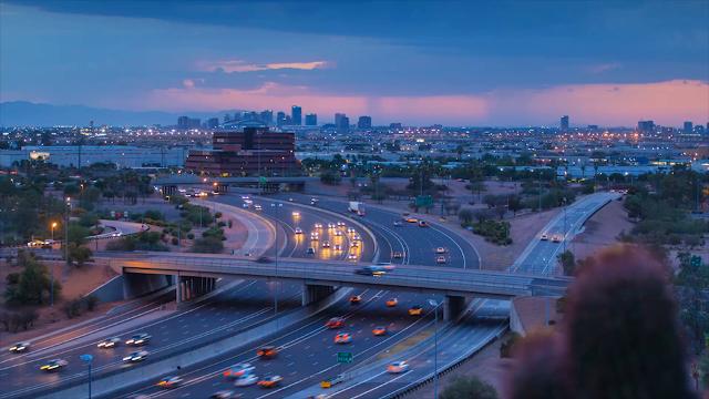 Time-lapse view of monsoon storm from Broadway curve in Phoenix