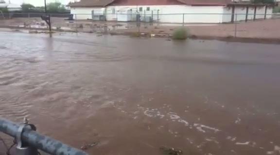 Flooded street in Apache Junction