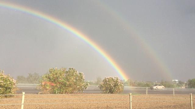 Double rainbow after storm moves through