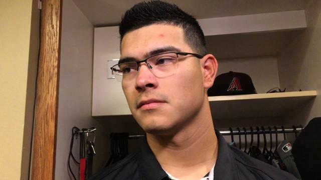 Anthony Banda on his first big-league victory