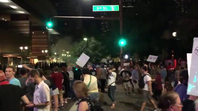 Pepper balls deployed at Trump protest in downtown Phoenix