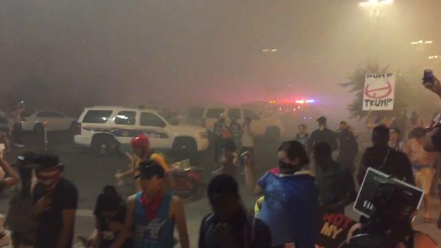 Demonstrators pepper-sprayed at Trump rally in Phoenix