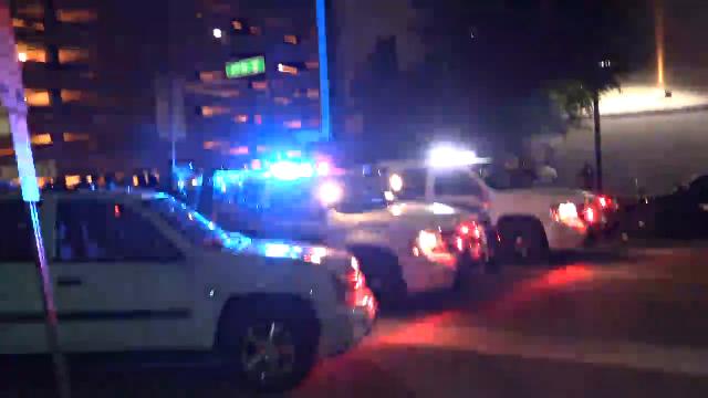 Police slowly roll up Second Street in Phoenix