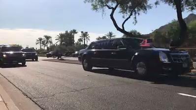 President Donald Trump's motorcade departure