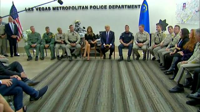 Trump hails Vegas police, firefighters as heroes