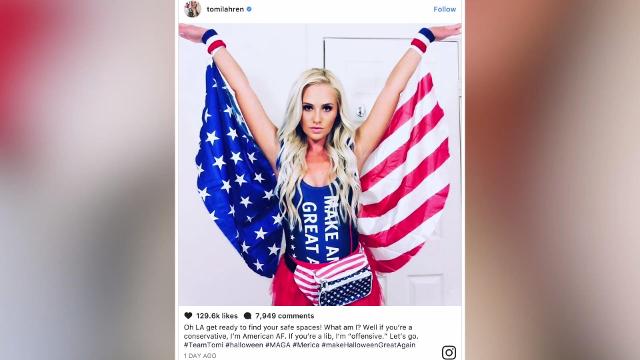 Tomi Lahren is wearing a flag costume for Halloween