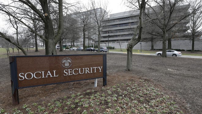 FILE - In this Jan. 11, 2013 file photo, the Social Security Administration's main campus is seen in Woodlawn, Md.