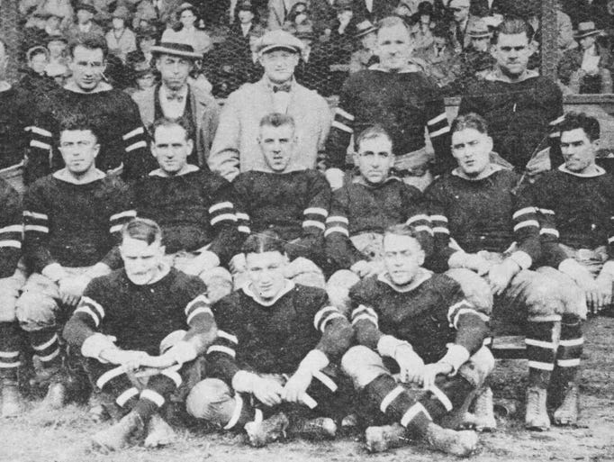1924 team photo of the Rochester Jeffersons. The Jeffersons