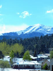 Sierra Blanca Peak received a late season coat of snow.