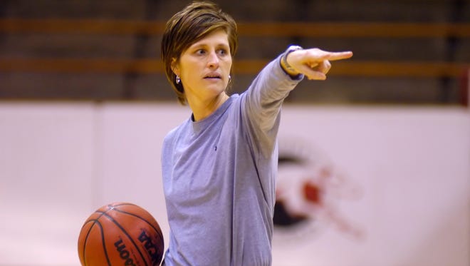 Teri Moren, pictured her during her time as the head coach at Indianapolis, guided Indiana State to a 20-win season in 2013-14. She is a candidate for the open IU women's job.