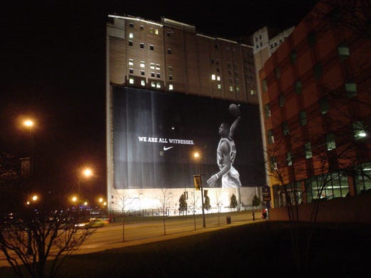 Nike erected this 110-foot high and 212-foot long billboard