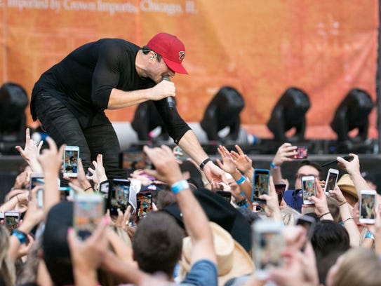 Sam Hunt performs during the Kenny Chesney Spread the
