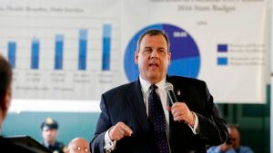 Gov. Chris Christie talks at his town-hall meeting in Moorestown on Feb. 25, 2015.