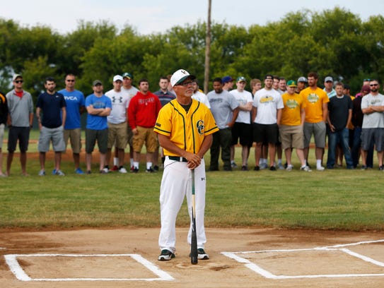 Gehlen Catholic coach Marty Kurth stands at home plate