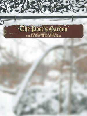 Annual Christmas fiction, featuring Poet’s Garden in Highland Park in Rochester.