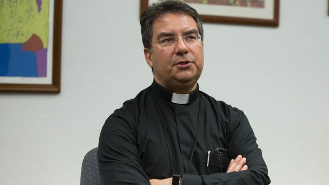 Bishop Oscar Cantú, seen here in a May 30, 2018 image, said Thursday, Sept. 6, 2018, that he welcomes an investigatory review by the New Mexico Attorney General's Office of the Diocese of Las Cruces' personnel files. The AG is looking for instances of sexual abuse by church personnel.