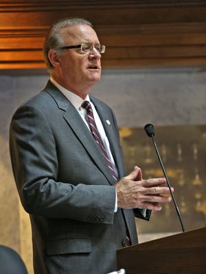 Senator David Long opens the Senate Rules Committee hearing in the Senate chambers, Wednesday, January 27, 2016.  LGBT civil rights legislation in SB100 and SB344 was discussed with parties from both sides present.