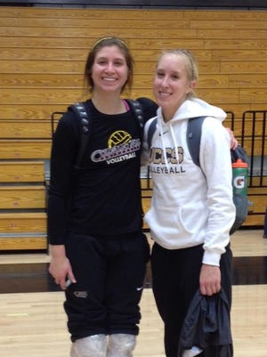 Abby Ney, left, and Kim Catlett were named to the first team all-Rocky Mountain Athletic Conference team.