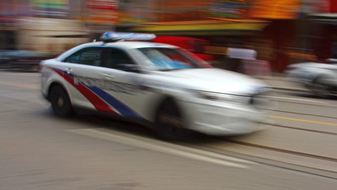 Illustration of police car in motion