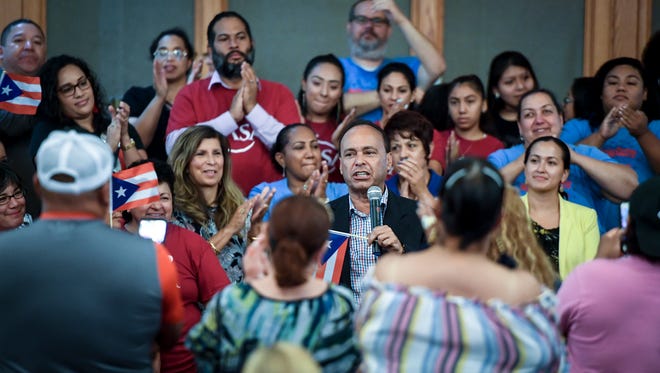 About 100 people turned out for a Puerto Rico Relief rally at Calvary United Methodist Church in York, sponsored by CASA, a regional organization advocating for Latino and immigrant rights, Monday, July 23, 2018. John A. Pavoncello photo