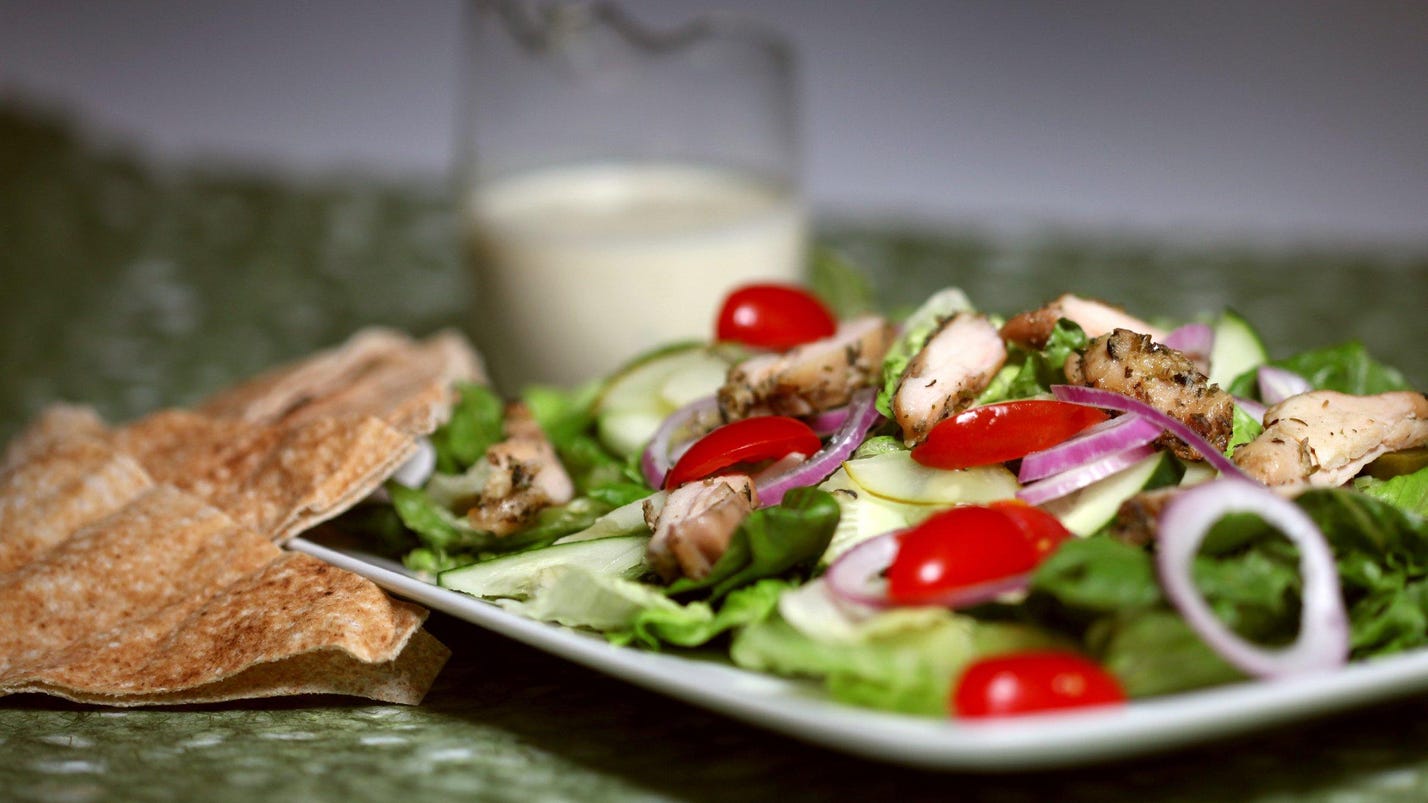 Healthy Table Trim calories in shawarma sauce for super summer salad