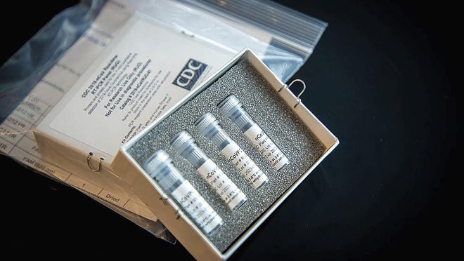 This undated file photo provided by U.S. Centers for Disease Control and Prevention shows CDC's laboratory test kit for the new coronavirus.