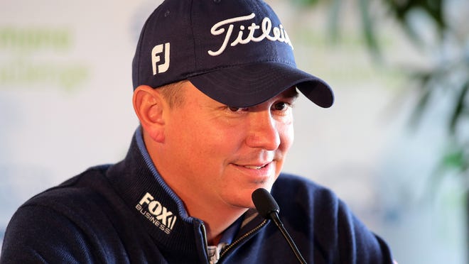 PGA Tour player Jason Dufner talks to media on Wednesday, January 21, 2015 about changes to his diet and exercise program as he returns from an injury lat in the 2014 season. Dufner, 37, has lost 20 lbs. He kicks off his 2015 season this week at the Humana Challenge and is also serving as a Humana Well-Being Ambassador during the tournament.