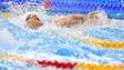 David Plummer (USA) swims during the men's 100m backstroke