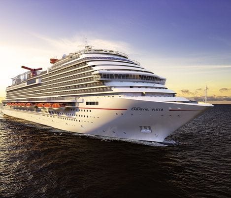 Carnival Cruise Line's newest ship is Carnival Vista, which debuted in 2016.