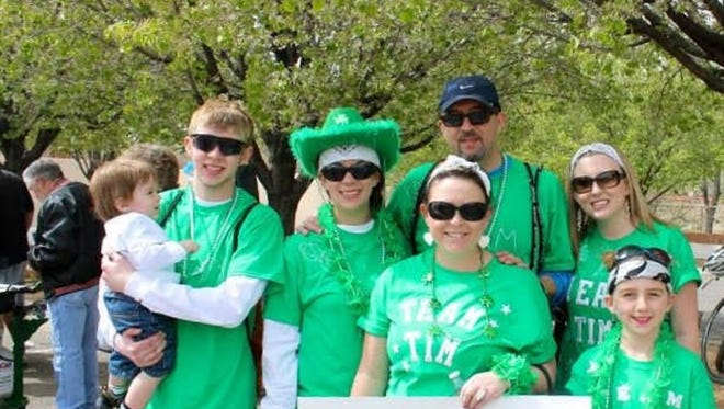 Tim Peterson, who was diagnosed with lung cancer and passed away last summer, poses for a photo, along with his family, during the Free to Breathe event in 2013 in Albuquerque. From left are Emilio Peterson, Tyler Peterson, Melanie Peterson, Tim Peterson, Dana Murray, Ceara Murray and Adryanna Snyder.
