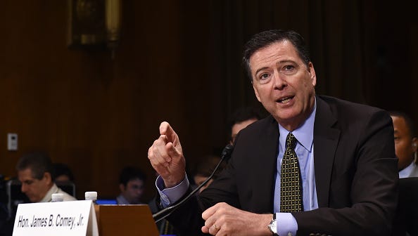 Former U.S. FBI Director James Comey testifies before the U.S. bipartisan Senate Judiciary Committee hearing on Capitol Hill in Washington, D.C., on May 3.