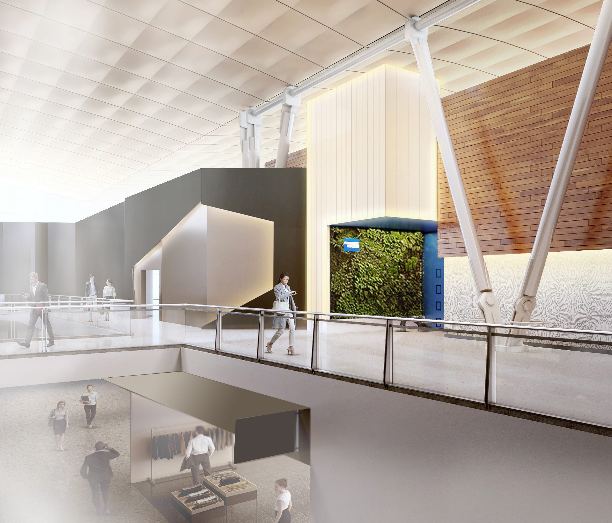 American Express provided this rending that shows the entrance to its planned new Centurion Lounge at Terminal 4 of  New York's JFK Airport.