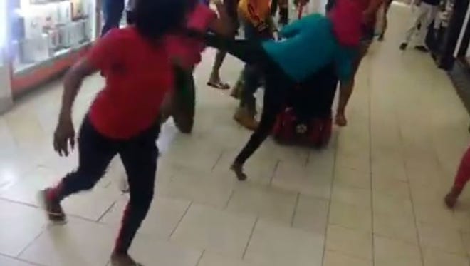 A brawl involving a group of people at the Edison Mall in Fort Myers is circulating on Facebook.