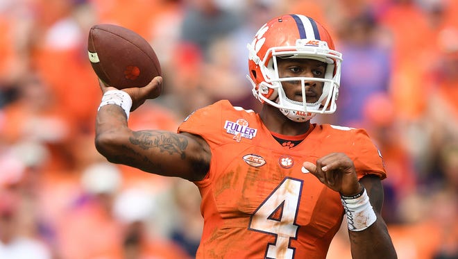 Clemson quarterback Deshaun Watson (4) will throw in front of NFL scouts again during Thursday's pro day at Clemson's indoor practice facility.