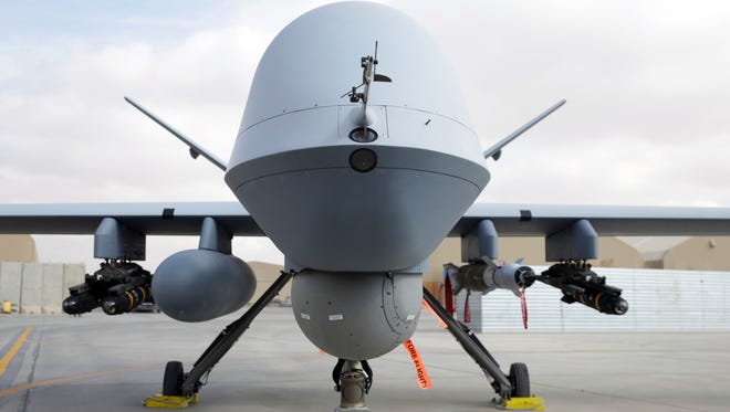 A U.S. military drone in Kandahar, Afghanistan.