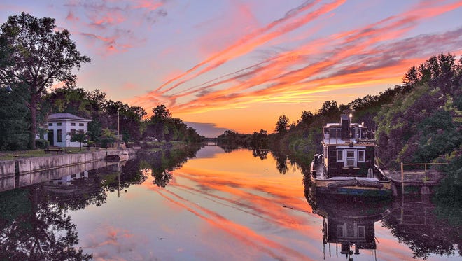 "Firecracker Sunset at Lock 33," taken by Claire Talbot of Henrietta, will appear in the 2018 Erie Canalway National Heritage Corridor Calendar. It took third place in the annual photo contest's Classic Canal category.