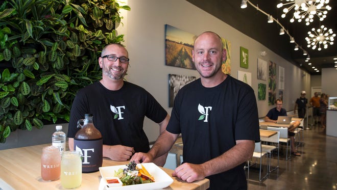 Chef Chris Burgess (left) and Michael Nitto own Fresh Kitchen, a quick-service restaurant in Wall that serves fresh, locally grown food.
