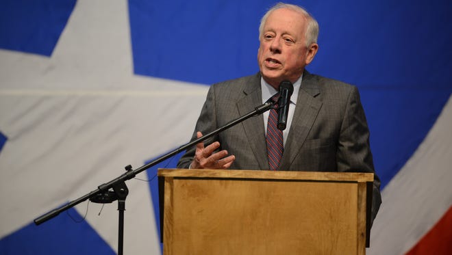 Former Governor of Tennessee Phil Bredesen speaks to the Tennessee Democratic Party Three Star Dinner at the Wilson County Expo Center in Lebanon on June 16, 2018.