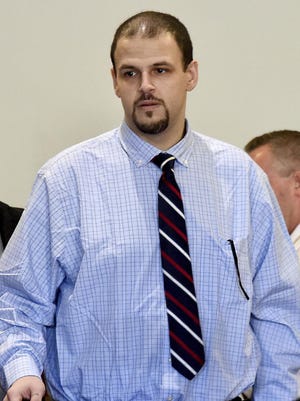 Daniel Clay enters the courtroom for his trial to begin for the death of Chelsea Bruck in front of 38th Circuit Judge Daniel S. White at the Monroe County Courthouse on Tuesday, May 9, 2017, in Monroe, Mich. Clay is charged in the death of Bruck whose body was found months after she disappeared from a huge Halloween party in 2014 in southeastern Michigan.