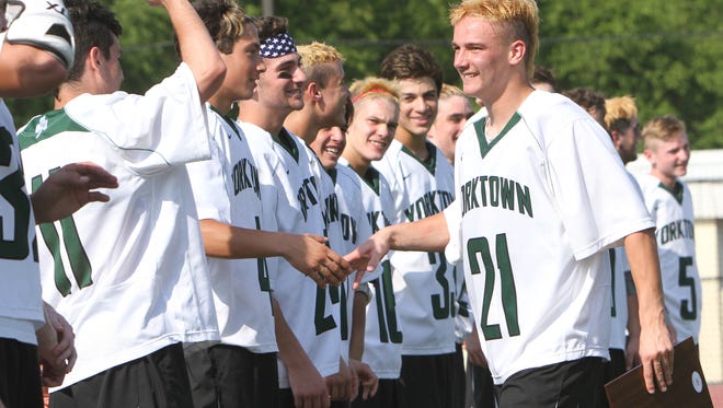 Yorktown defeated John Jay 8-5 in the Section 1 championship game at White Plains High School May 25, 2016. 