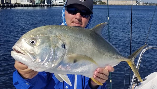 This jack attack for Jayson Arman of That's R Man land-based fishing charters out of Billy Bones Bait and Tackle ended with a fine release.