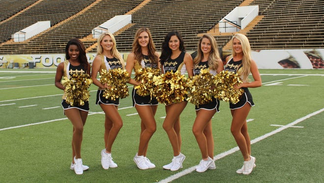 Southern Miss graduates who will be performing this year as members of the Saintsations include, from left to right: Andre’El Brown, Brandy Jarvis, Alexis Barbaresi Weeks, Tasia Poyadou Lamb, Elizabeth Kiehn and Summer Rials.