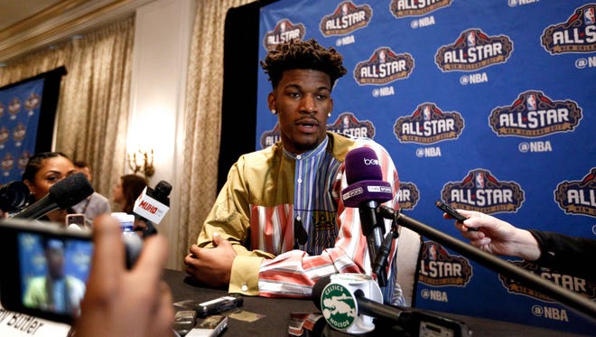 Jimmy Butler during the All Star media availability at the Ritz Carlton.