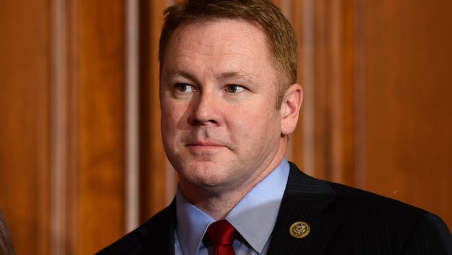 Rep. Warren Davidson, R-Ohio, takes part in his ceremonial swearing-in on Jan. 3, 2017. Davidson sent a letter to the president calling for religious liberty protections.