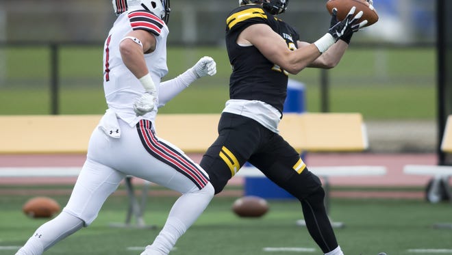 Sam Mentkowski is the career leader in receptions and receiving yards for the UW-Oshkosh football team.