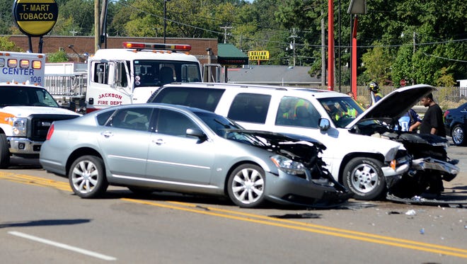 Jackson Police and Fire Department responded to an accident with injuries, Friday afternoon on N. Highland Ave. at Prospect. Two people were taken on an ambulance.